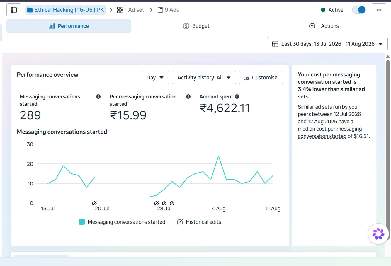 Advertising campaign performance dashboard — Drago Digital case study 3 for a client in Erode